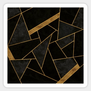 Black Night and Gold - Abstract Stone Mosaic Sticker